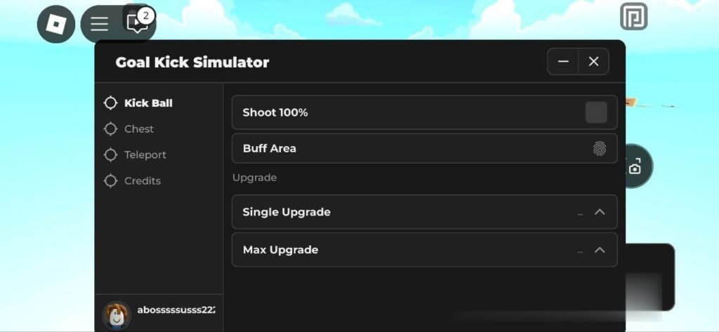 Goal Kick Simulator: Shoot, Max upgrade, Teleport Script Copy